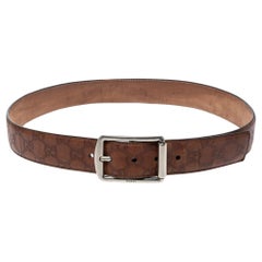 Gucci Brown Guccissima Leather Buckle Belt 90CM