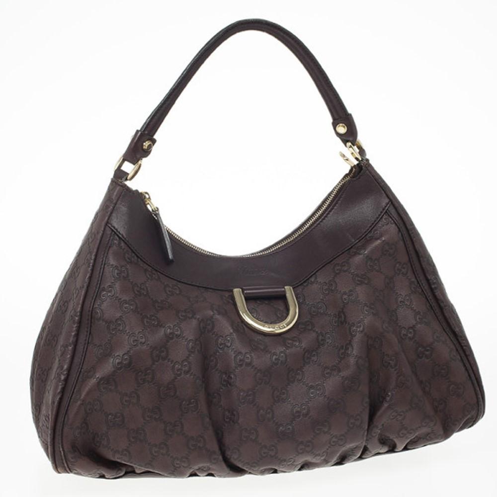 Black Gucci Brown Guccissima Leather D Ring Large Hobo Bag