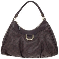 Gucci Brown Guccissima Leather D Ring Large Hobo Bag