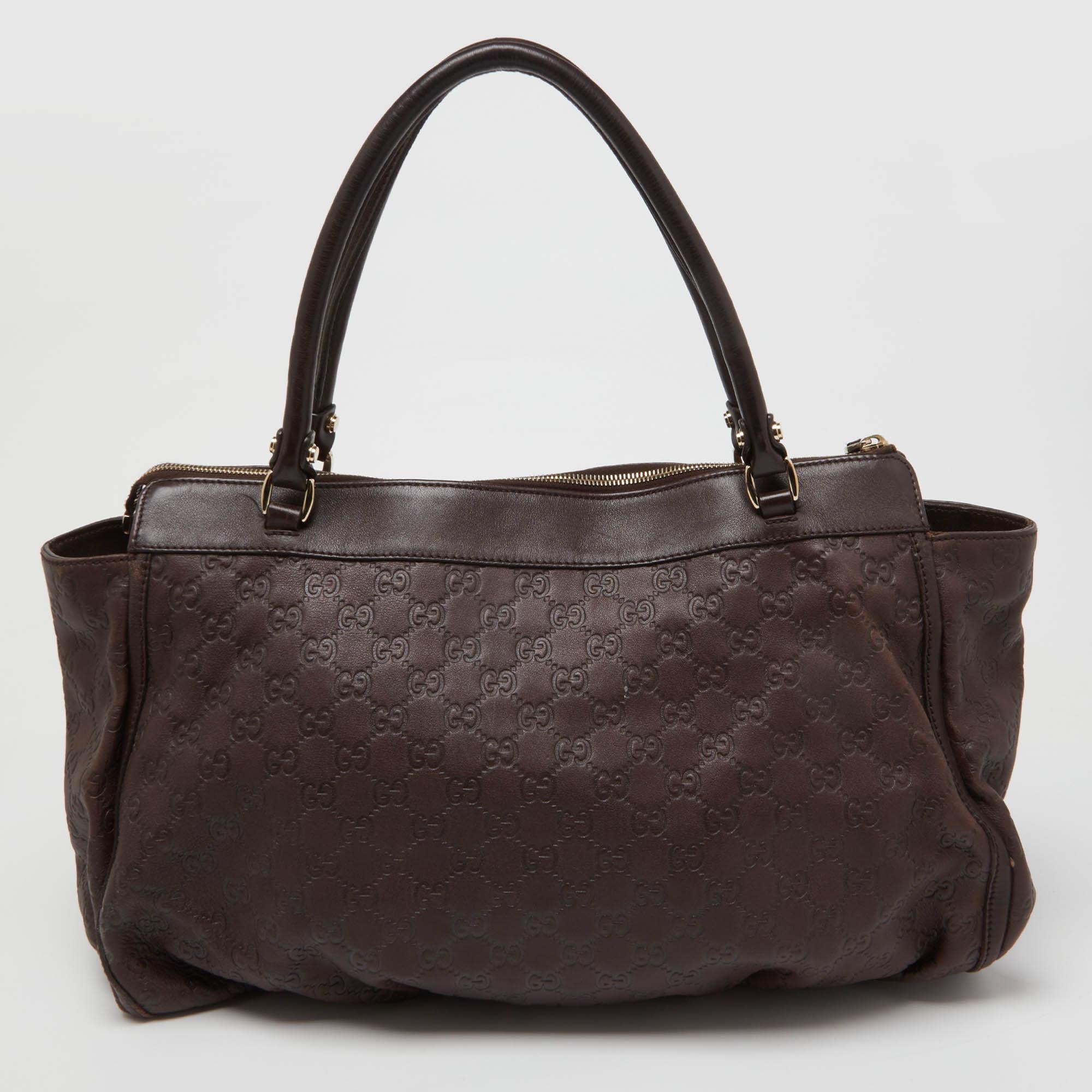 Women's Gucci Brown Guccissima Leather D Ring Tote