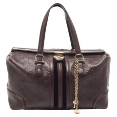 Rare 1960's Gucci Brown Leather Doctor Bag For Sale at 1stDibs