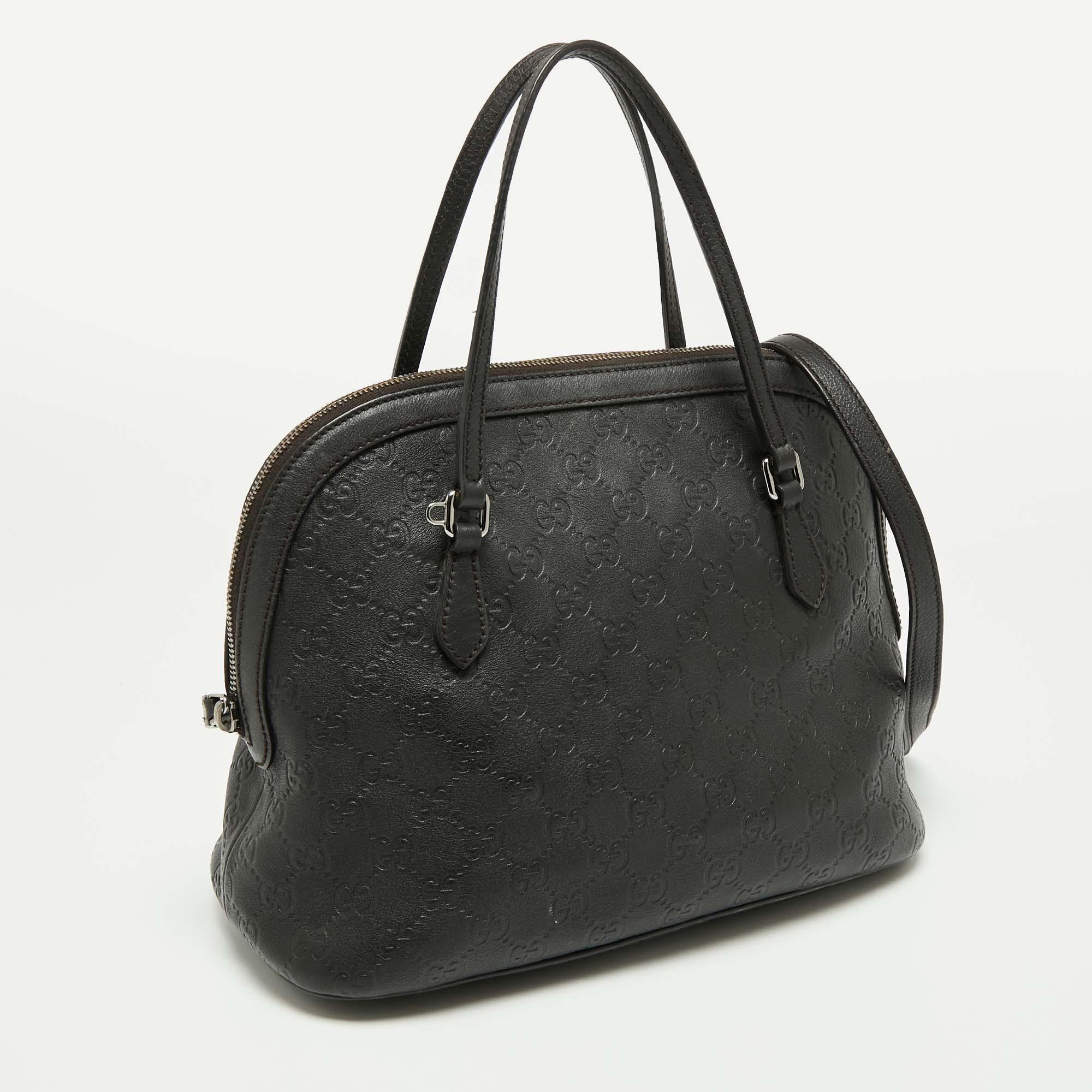 Gucci Brown Guccissima Leather Dome Bag In Good Condition In Dubai, Al Qouz 2