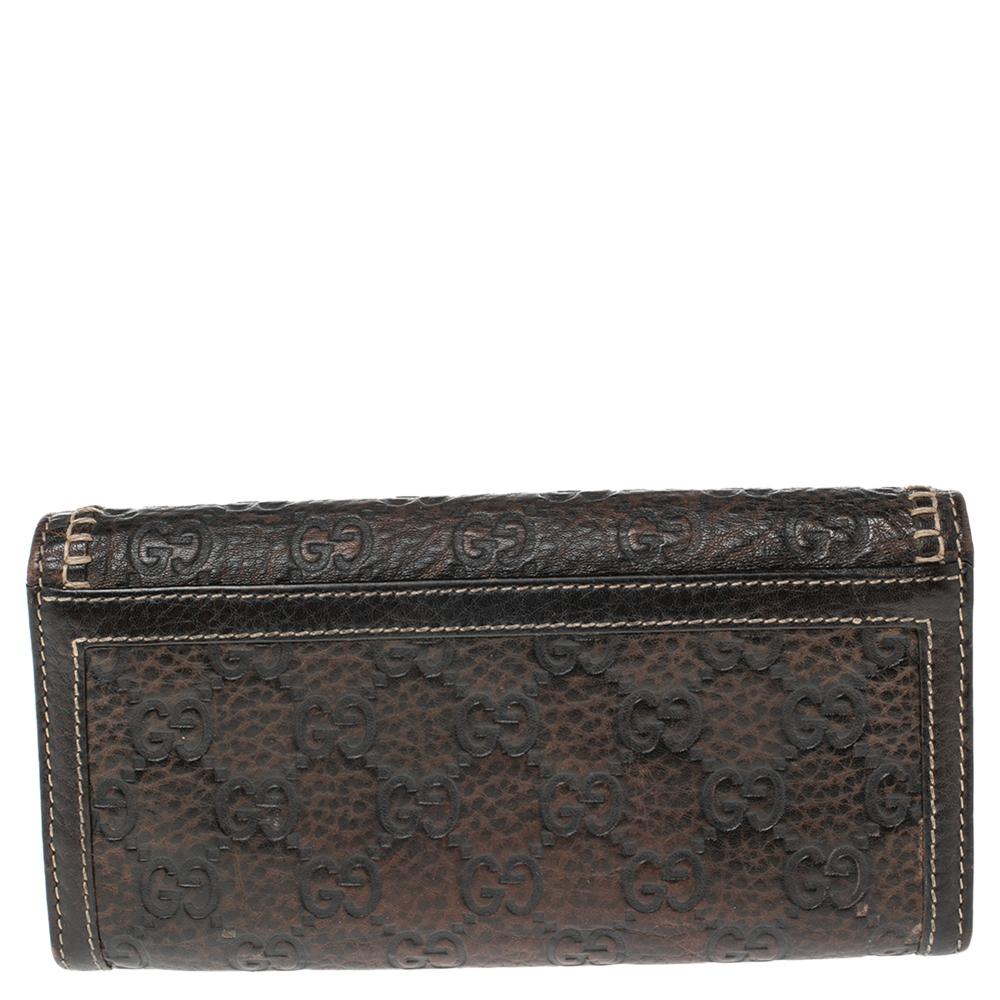 Gucci Brown Guccissima Leather Horsebit Continental Flap Wallet 4