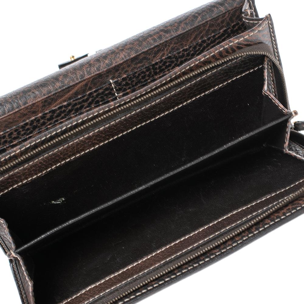 Gucci Brown Guccissima Leather Horsebit Continental Flap Wallet 5