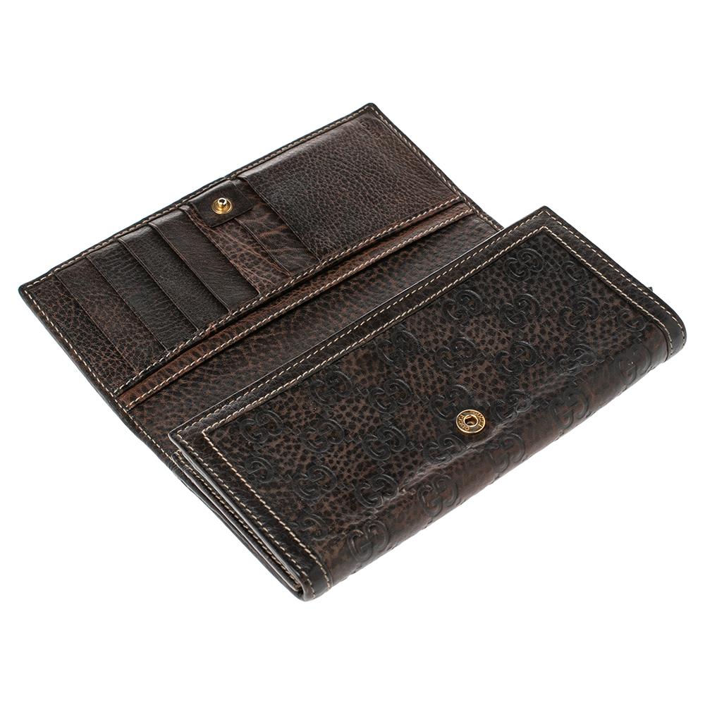 Gucci Brown Guccissima Leather Horsebit Continental Flap Wallet 6