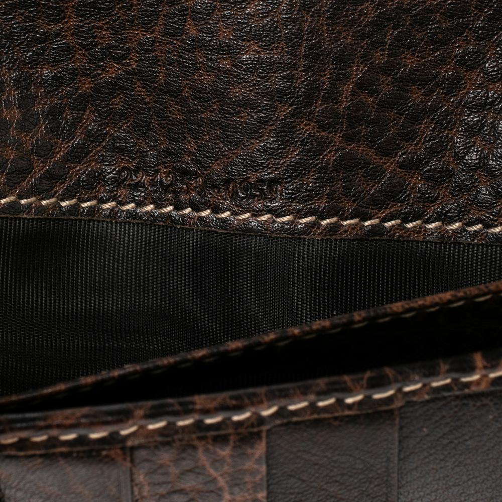 Gucci Brown Guccissima Leather Horsebit Continental Flap Wallet In Good Condition In Dubai, Al Qouz 2