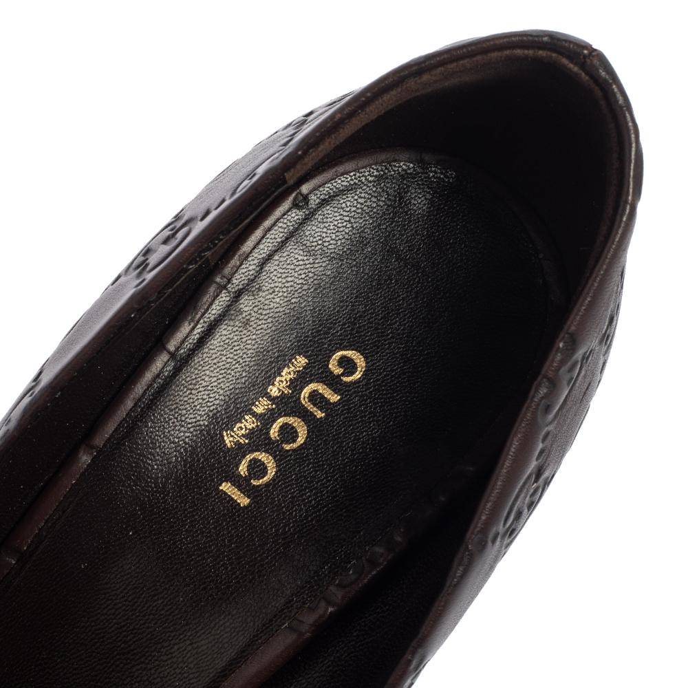 Gucci Brown Guccissima Leather Horsebit Heel Round Toe Pumps Size 39.5 1