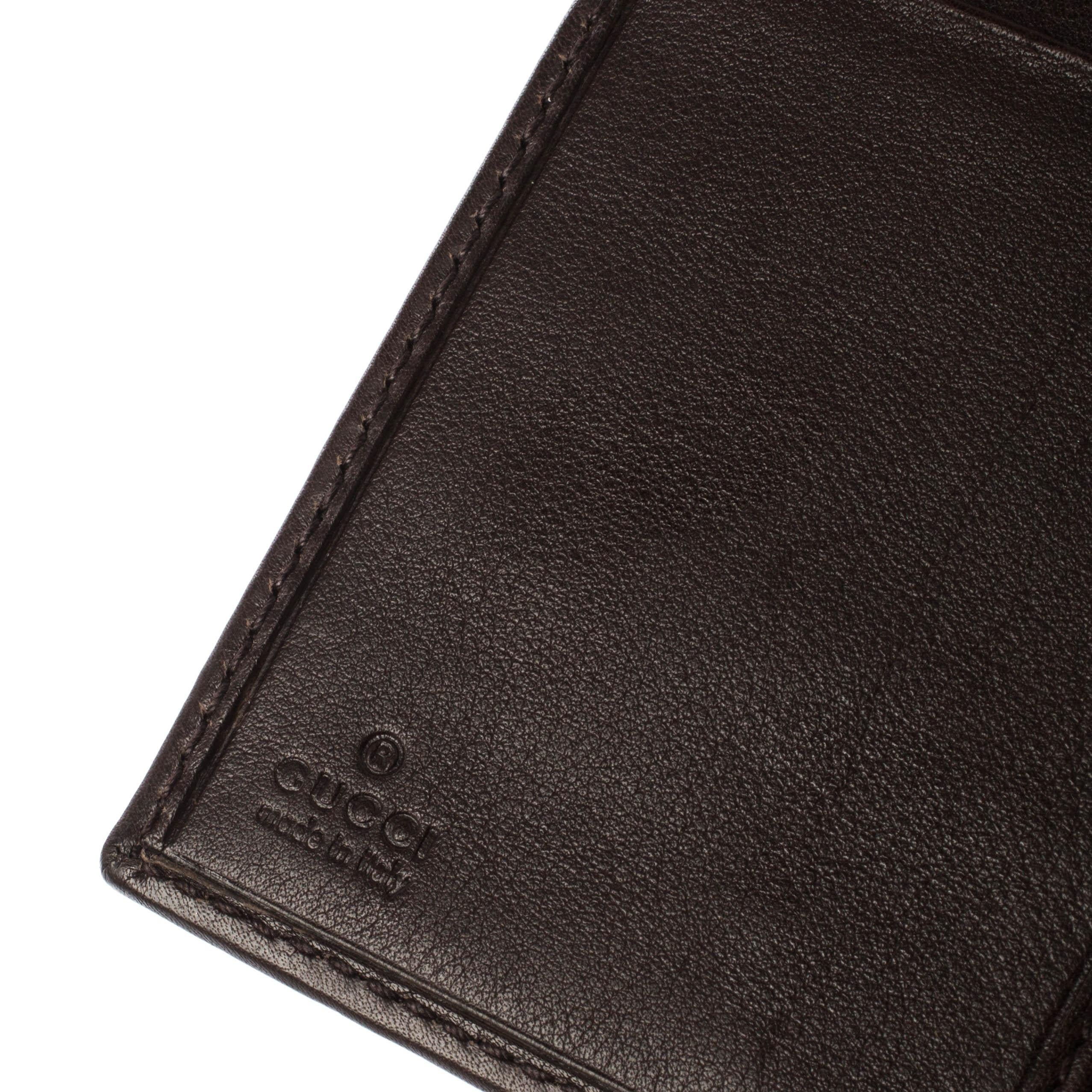 Gucci Brown Guccissima Leather Interlocking GG Clip Continental Wallet 2