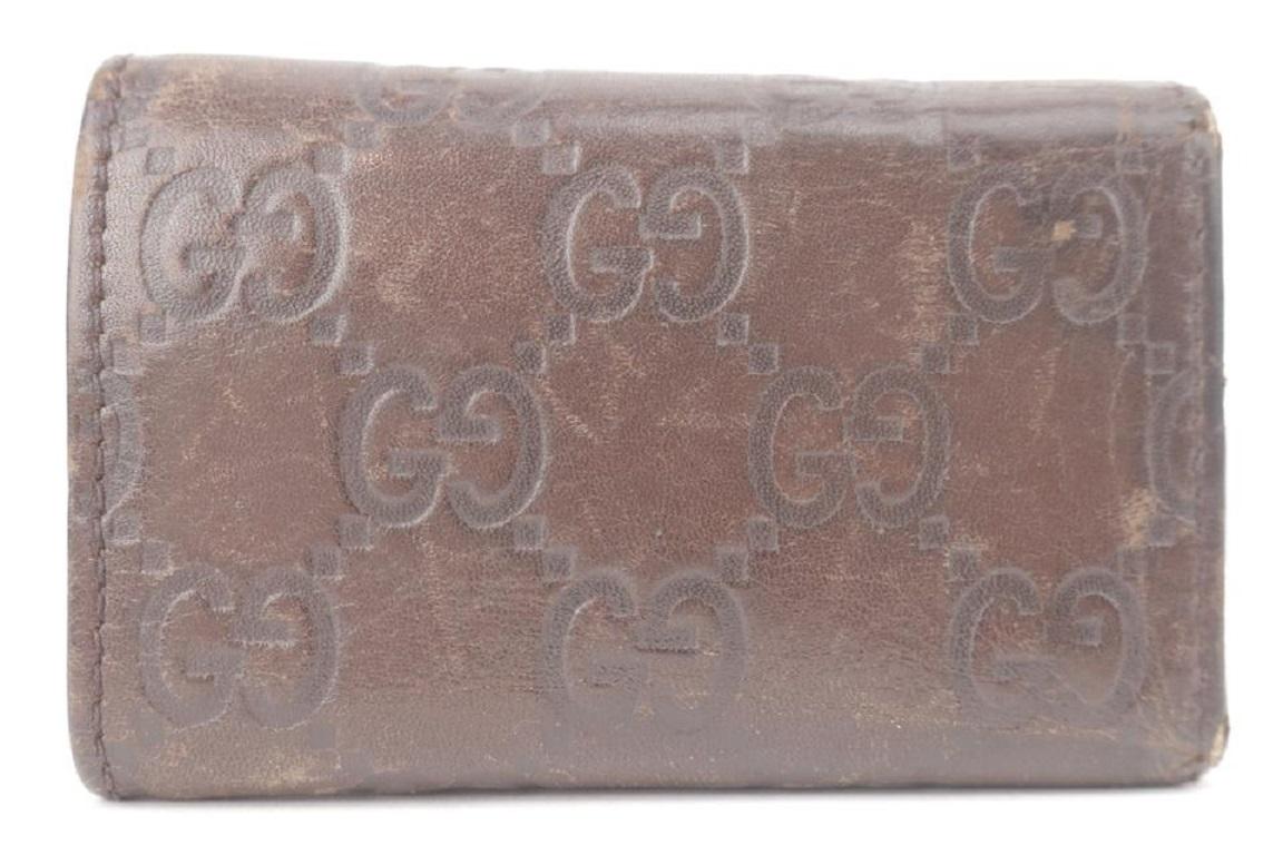 Portefeuille Gucci en cuir marron Guccissima Porte-clés Pochette 1gk1129 en vente 5