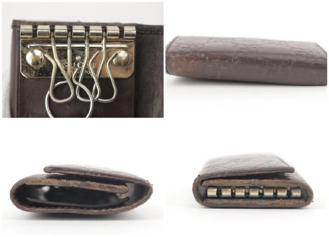 Gucci Braun Guccissima Leder Schlüsselanhänger Case Pouch 1gk1129 Brieftasche (Grau) im Angebot