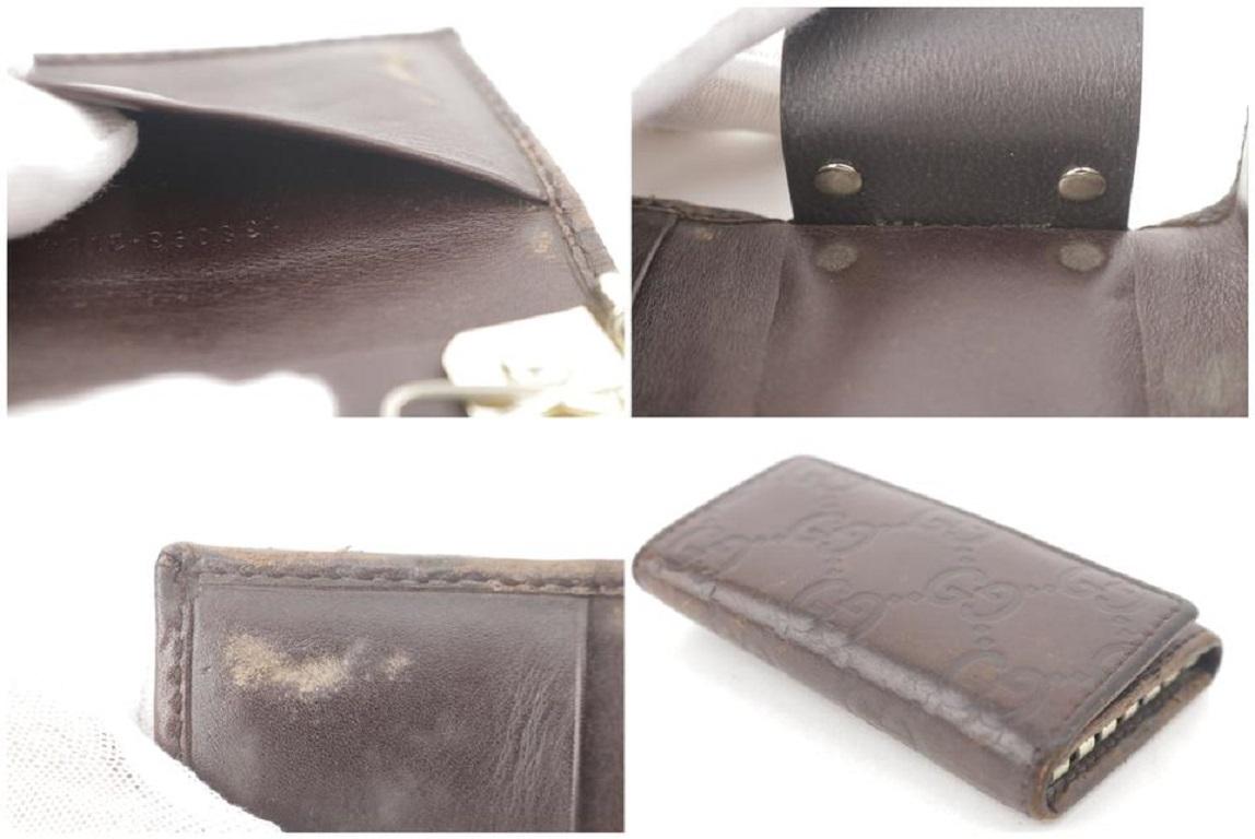 Gucci Braun Guccissima Leder Schlüsselanhänger Case Pouch 1gk1129 Brieftasche im Angebot 4