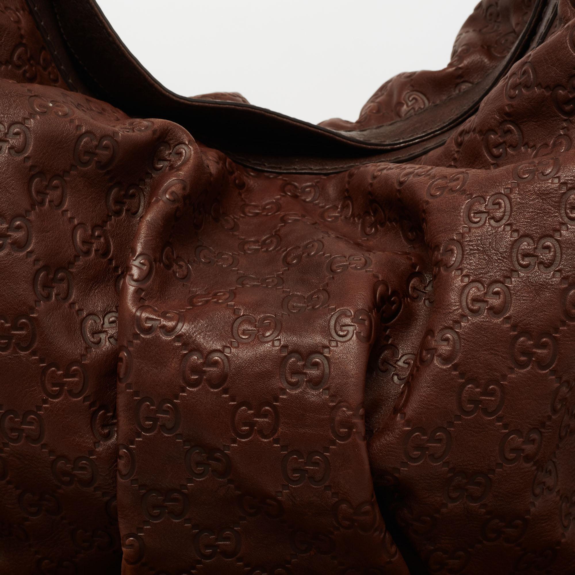 Gucci Brown Guccissima Leather Large Jockey Hobo 5