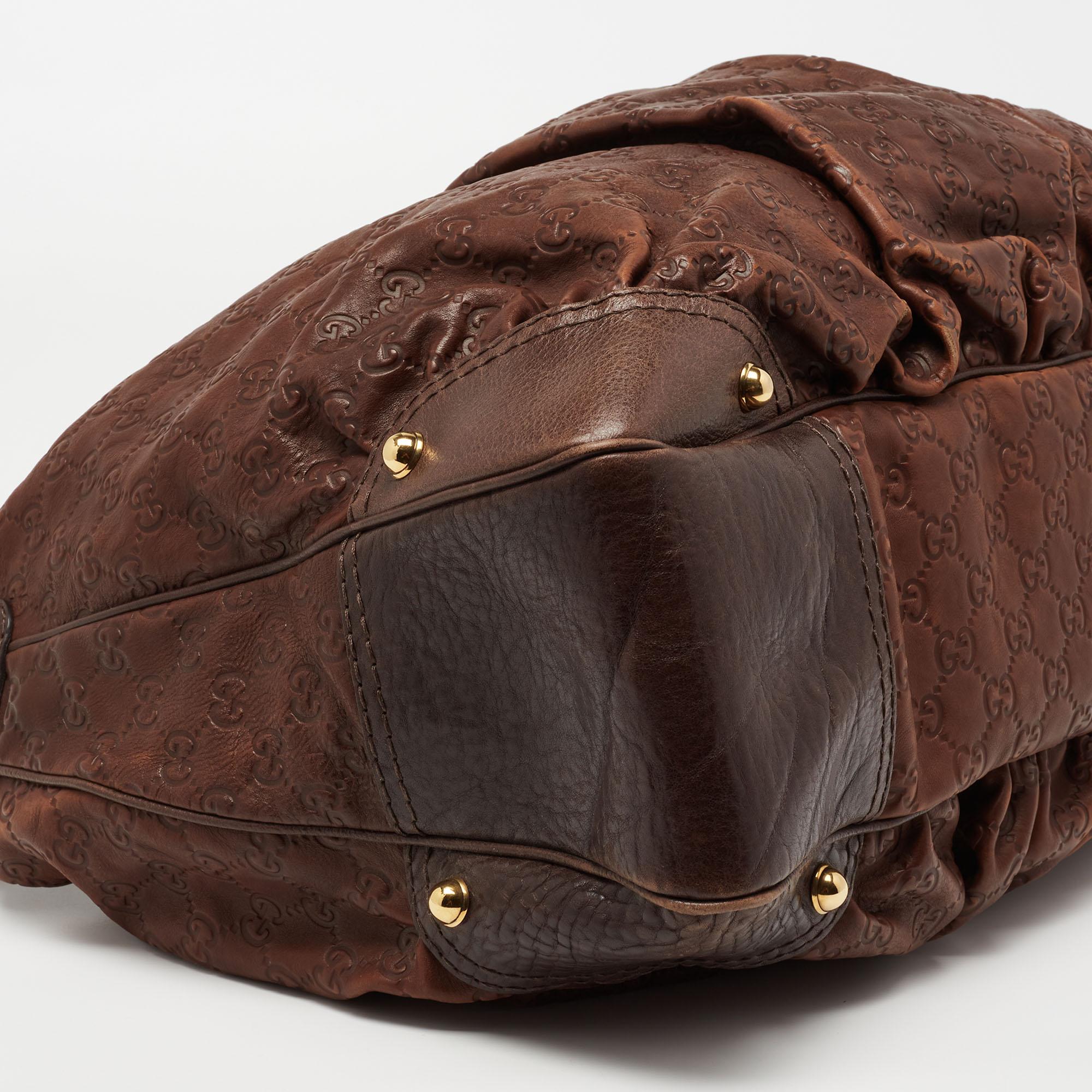 Gucci Brown Guccissima Leather Large Jockey Hobo 6