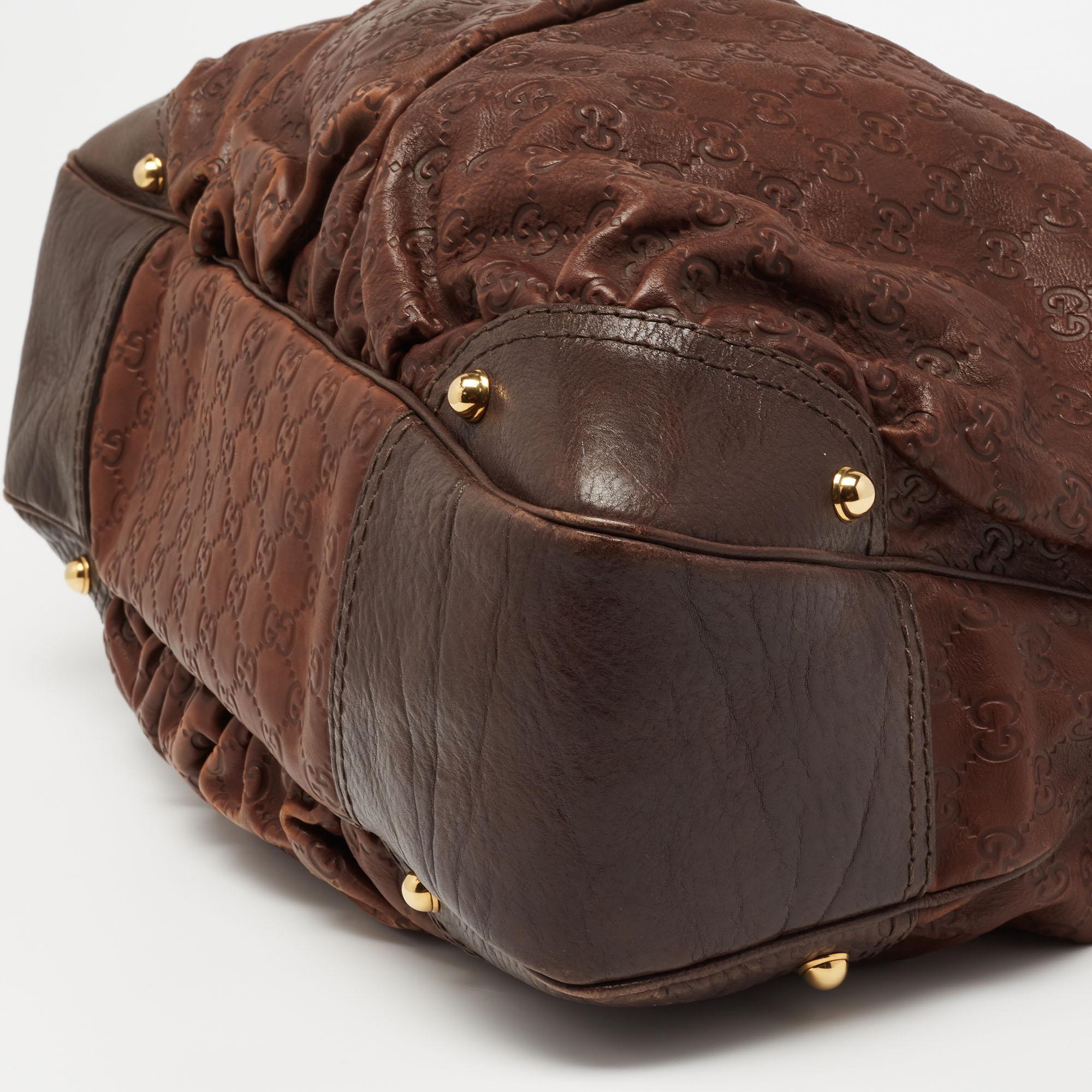 Gucci Brown Guccissima Leather Large Jockey Hobo 7