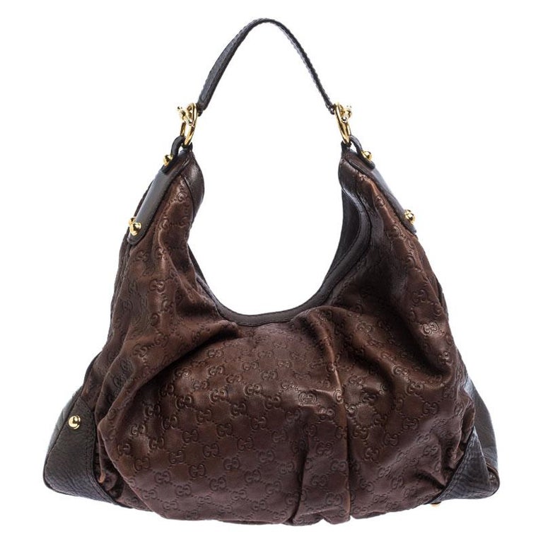 Gucci Brown Guccissima Leather Large Jockey Hobo For Sale at 1stdibs