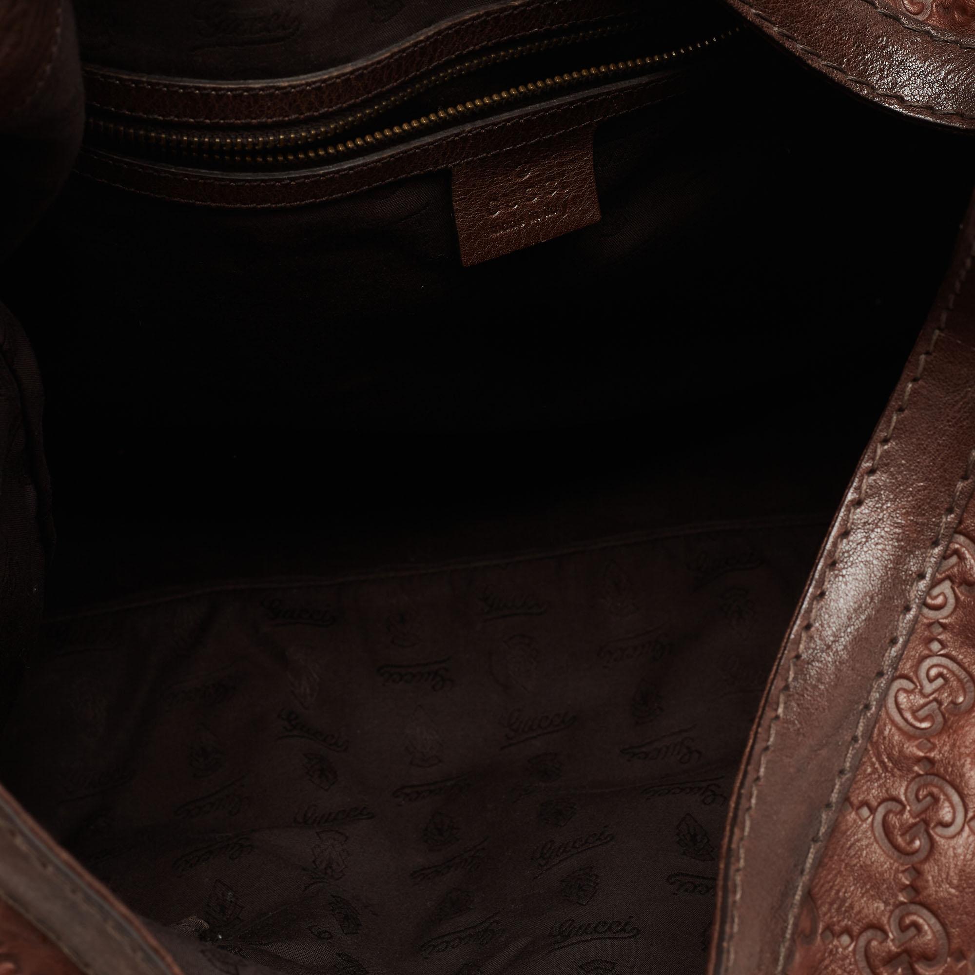 Gucci Brown Guccissima Leather Large Jockey Hobo 1