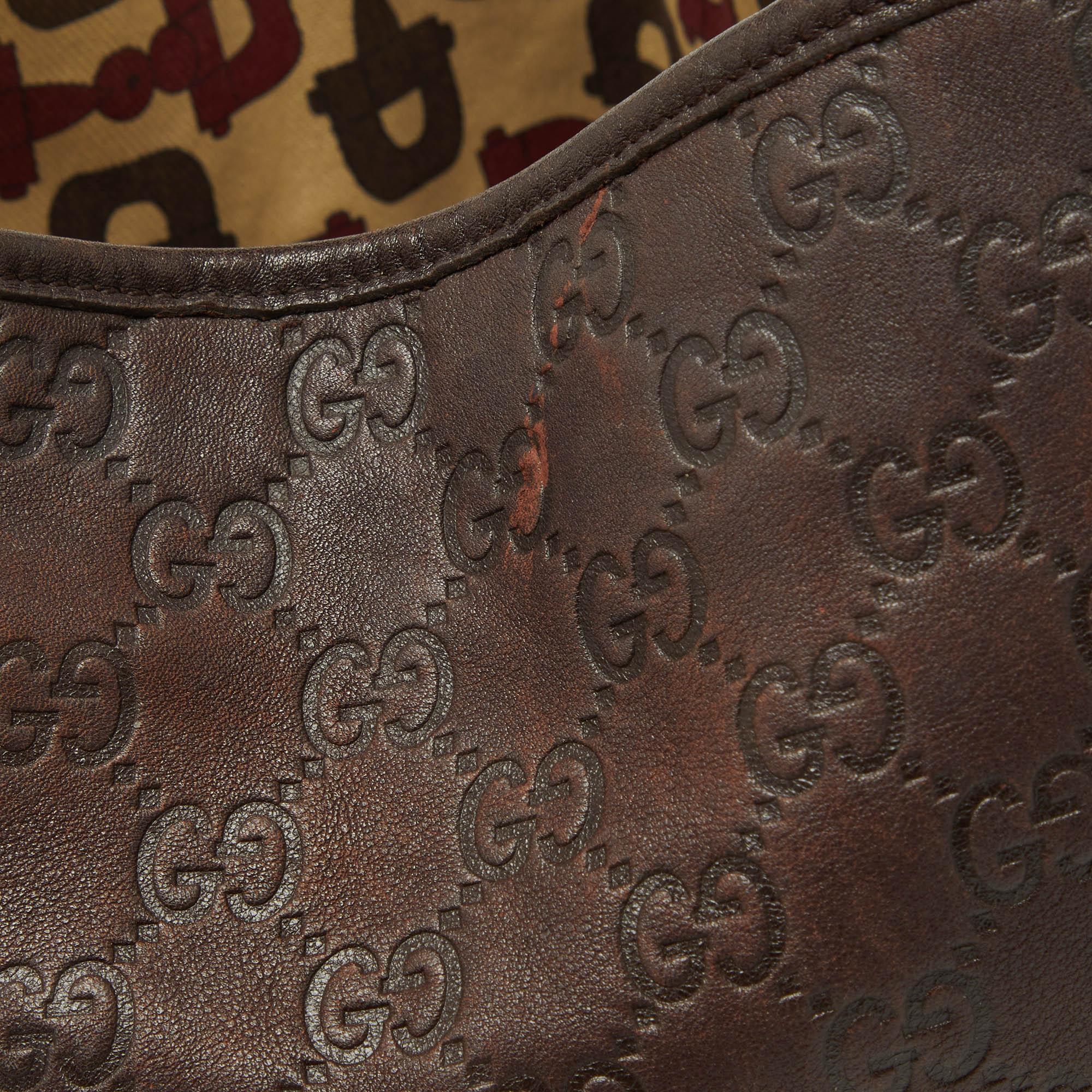 Gucci Brown Guccissima Leather Medium Abbey Hobo 1