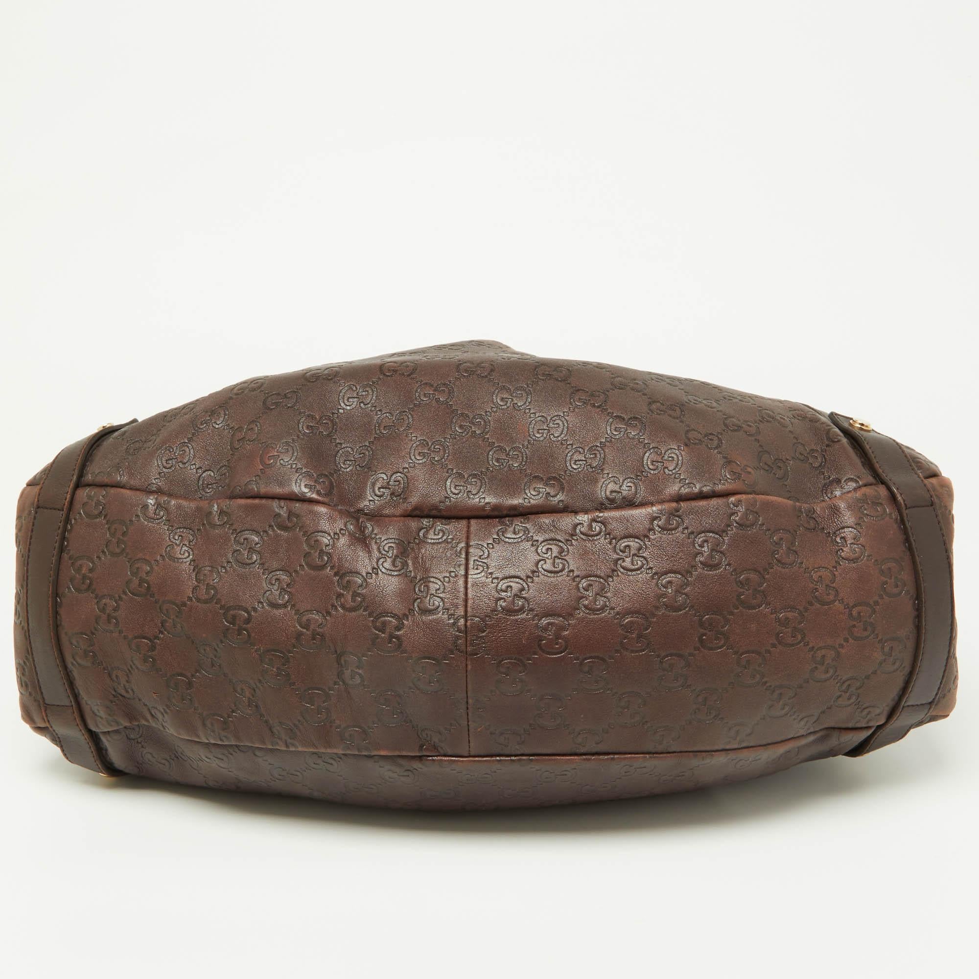 Gucci Brown Guccissima Leather Medium Abbey Hobo 4