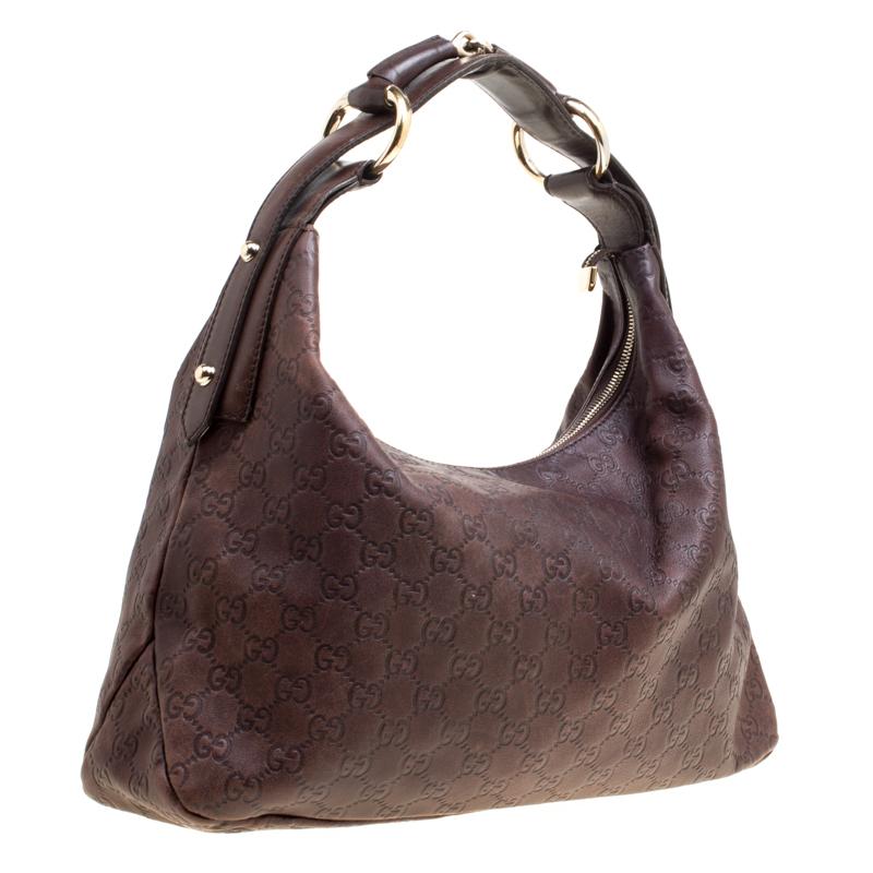 Gucci Brown Guccissima Leather Medium Horsebit Hobo 1