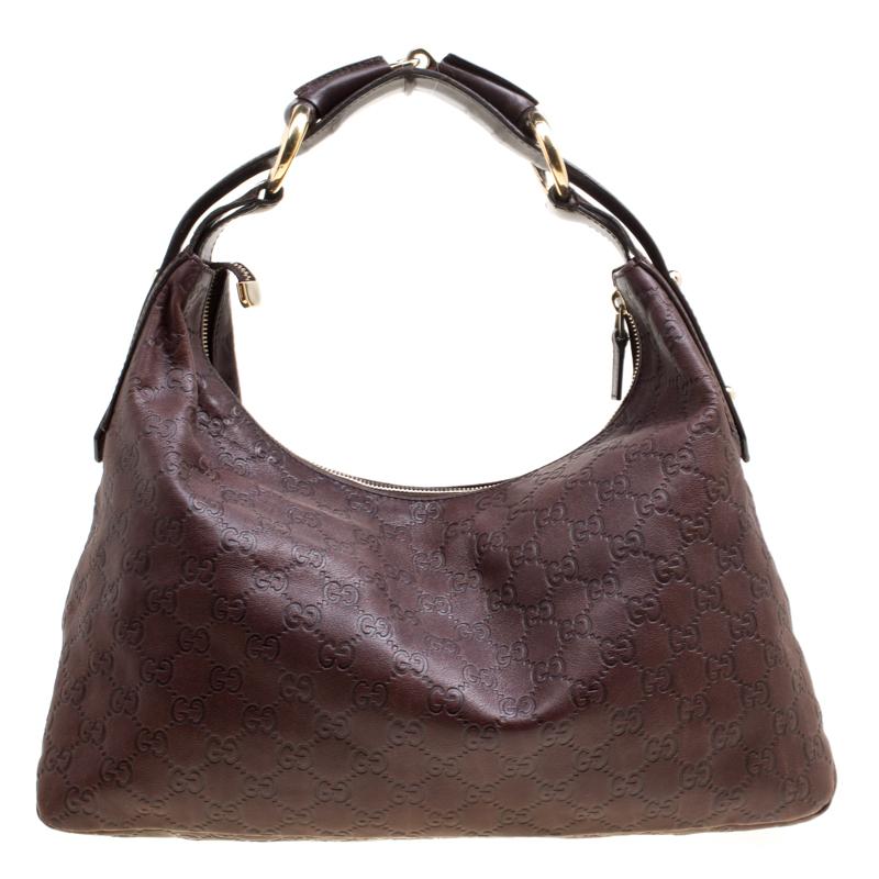 Gucci Brown Guccissima Leather Medium Horsebit Hobo