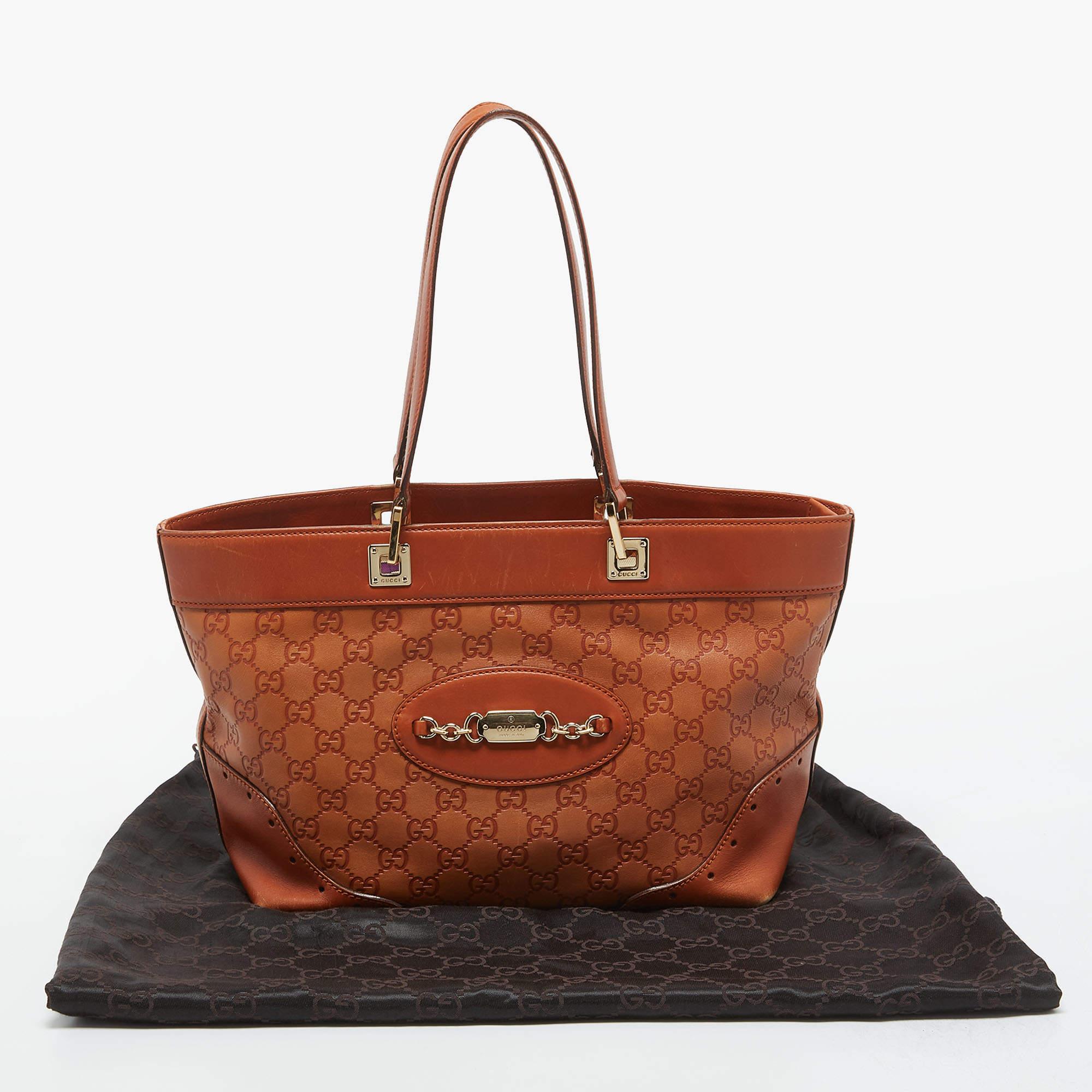 Gucci Brown Guccissima Leather Medium Punch Tote 15