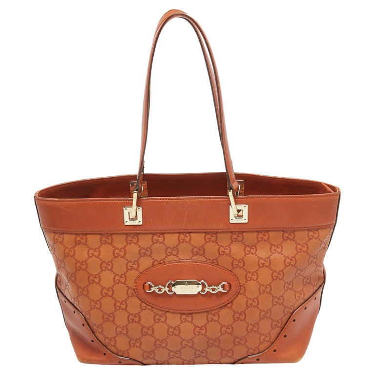 Gucci Brown Guccissima Leather Medium Punch Tote at 1stDibs