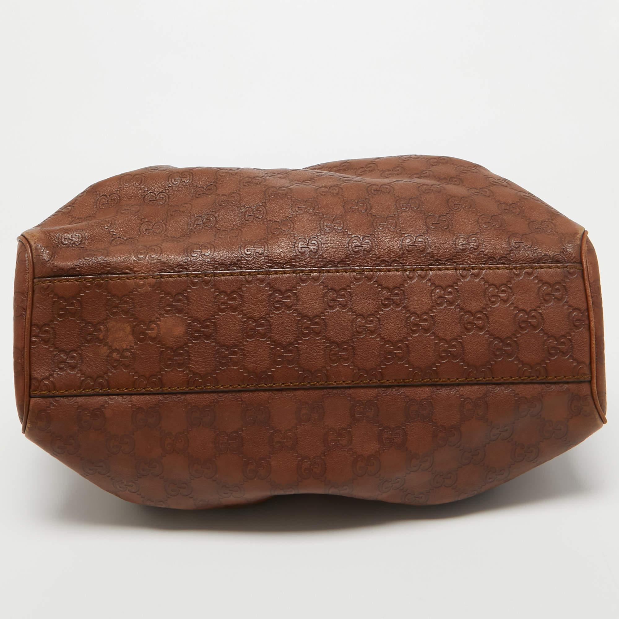 Gucci Brown Guccissima Leather Medium Sukey Tote For Sale 6