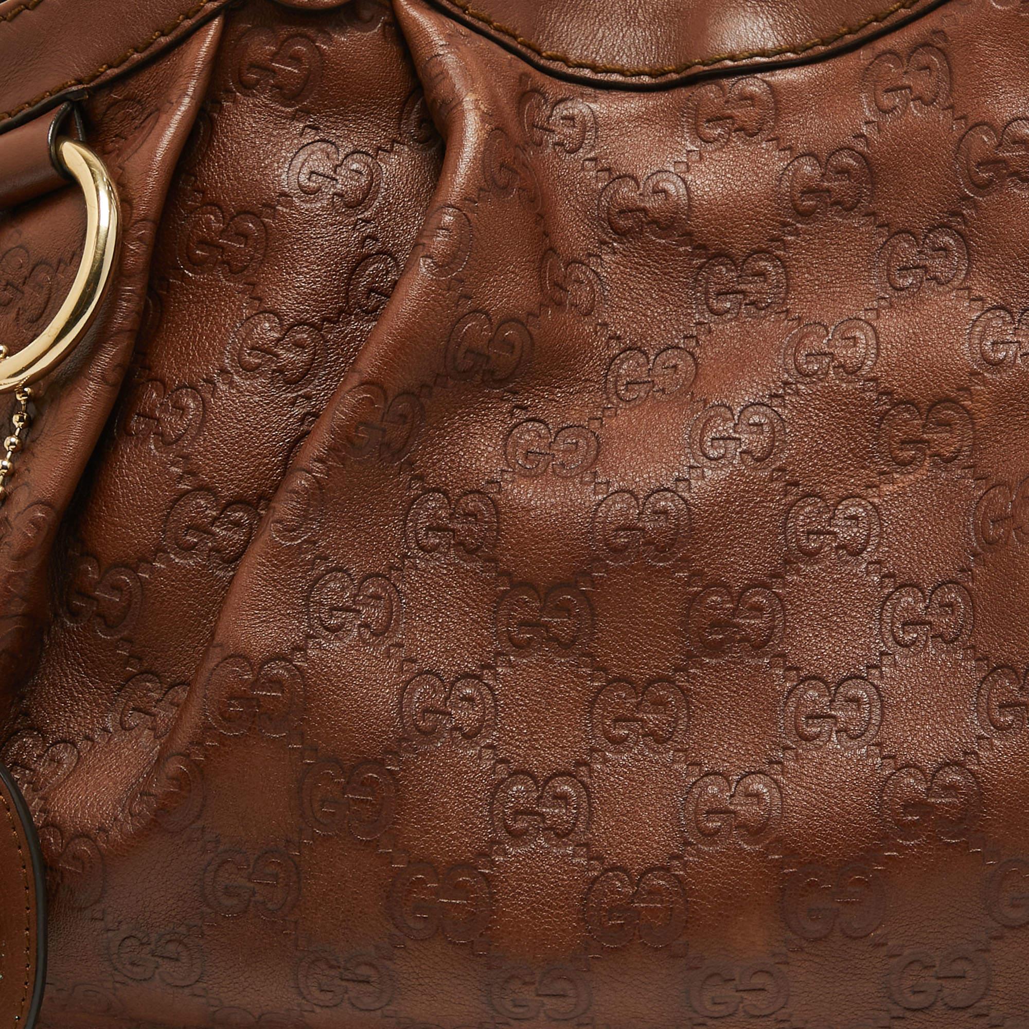 Gucci Brown Guccissima Leather Medium Sukey Tote For Sale 13