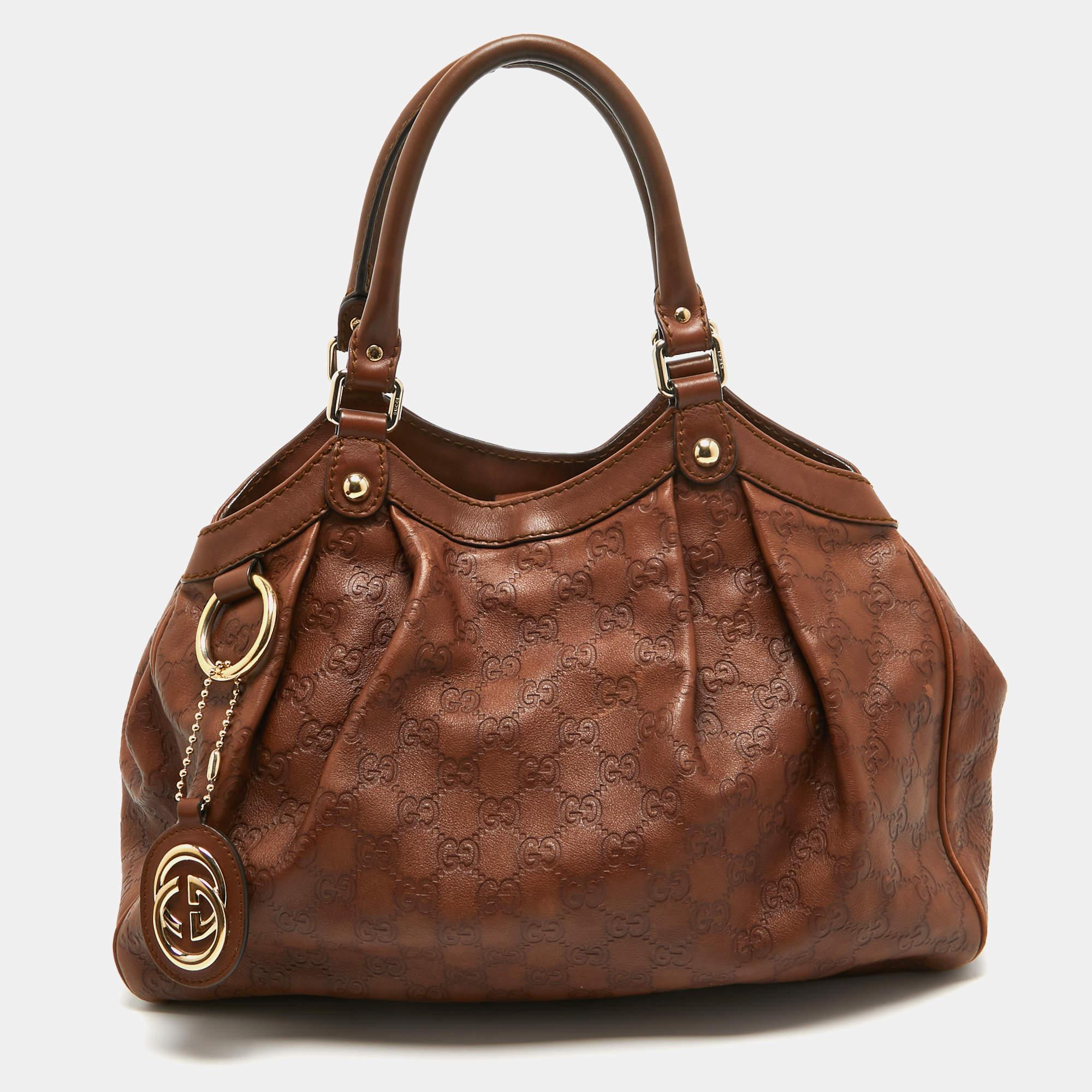 Gucci Brown Guccissima Leather Medium Sukey Tote 4