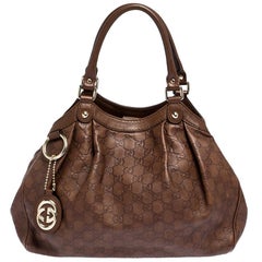 Gucci Braun Guccissima Leder Medium Sukey Tote