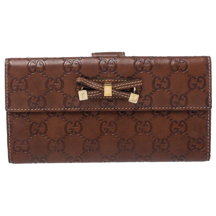Gucci Brown Guccissima Leather Princy Continental Wallet