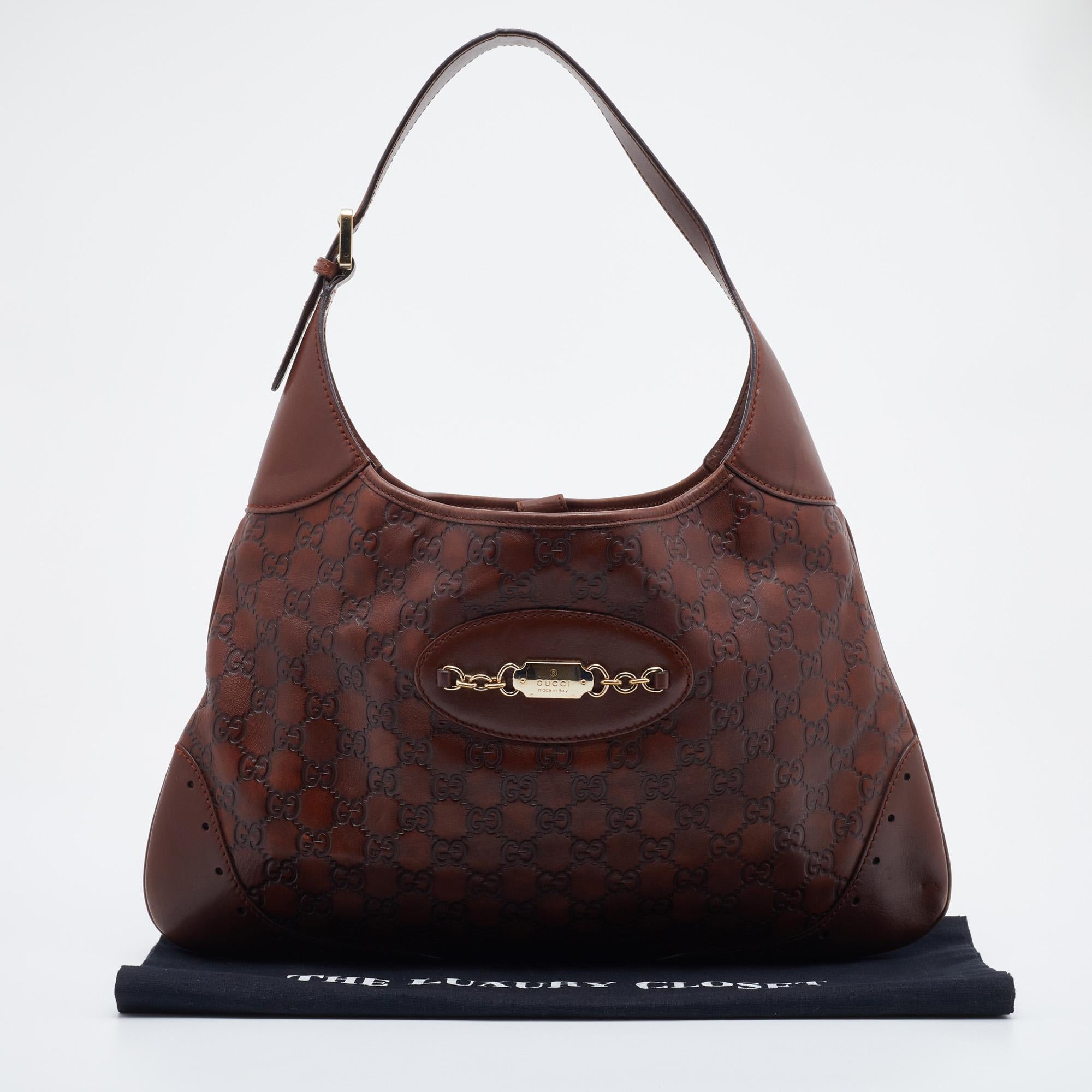 Gucci Brown Guccissima Leather Punch Hobo 8