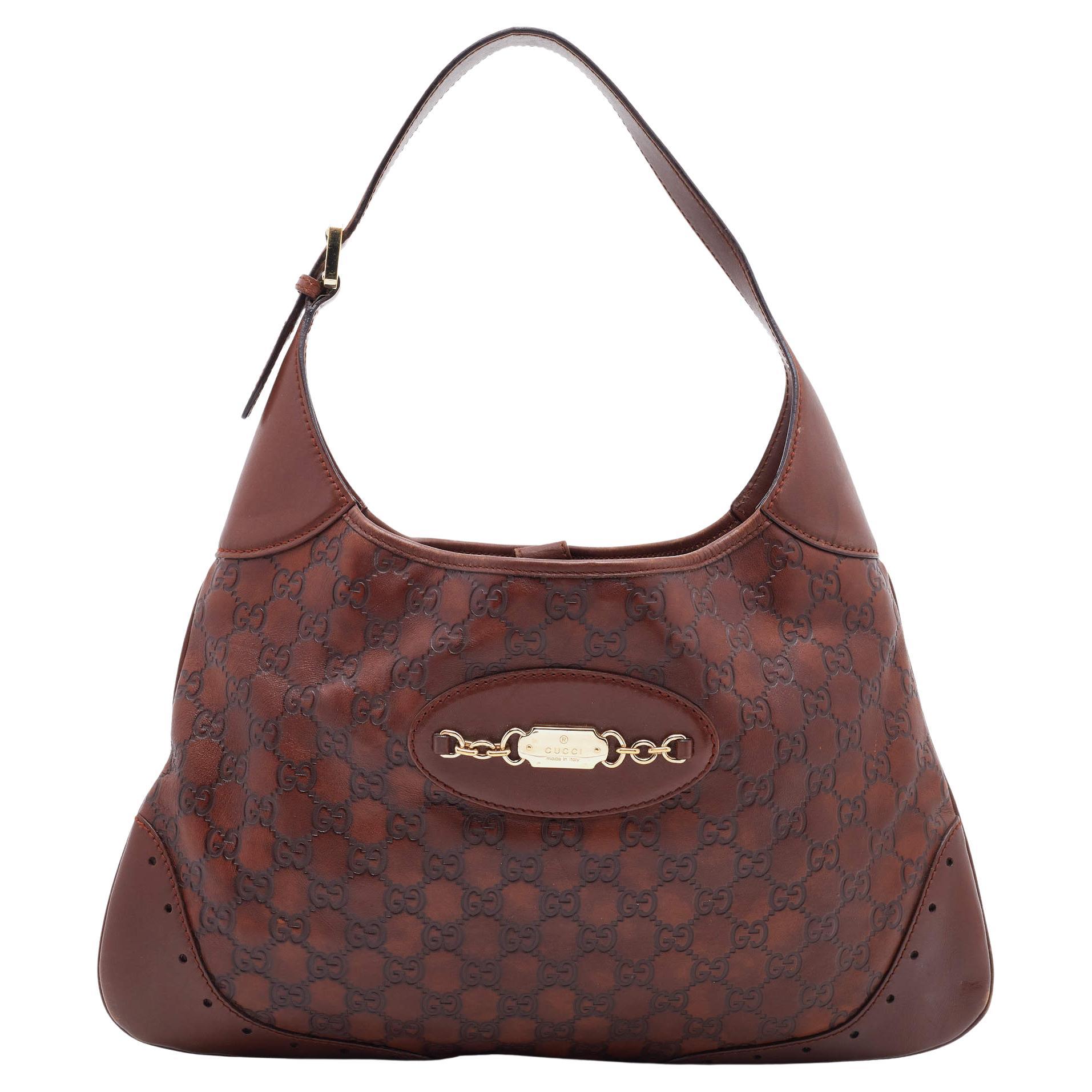 Gucci Brown Guccissima Leather Punch Hobo