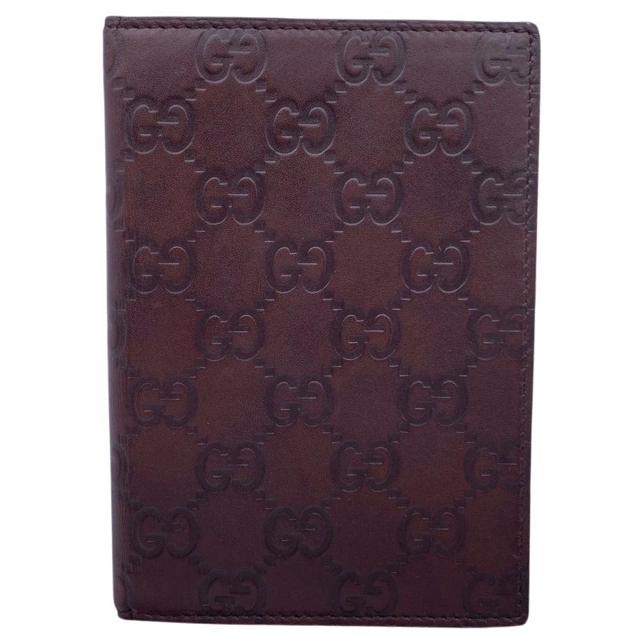 Gucci Brown Guccissima Leather Travel Two Photo Pictures Holder For Sale