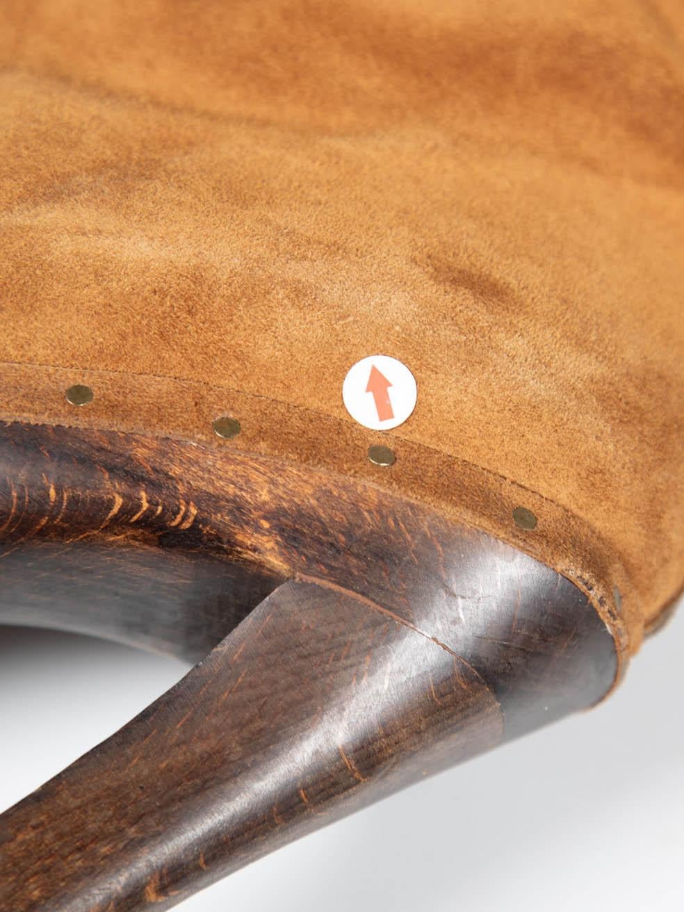 Gucci Botas altas de ante con tacón marrón talla US 8.5 en venta 2