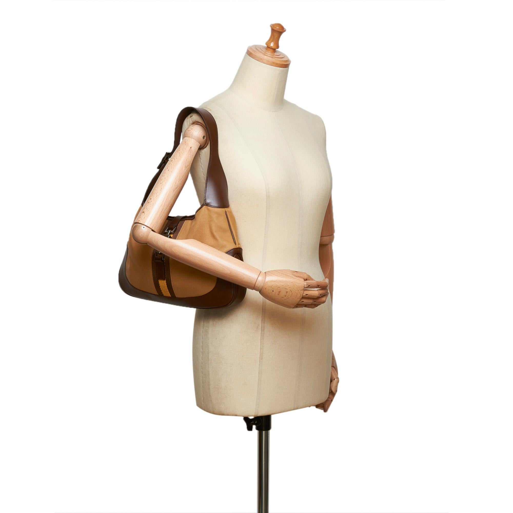 Gucci Brown Jackie Canvas Shoulder Bag 4