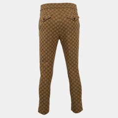 Gucci Brown Jacquard Canvas Track Trousers XS