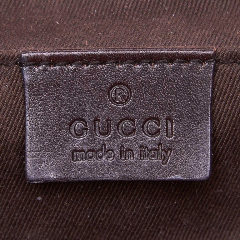Gucci Brown Jacquard Fabric GG Vanity Bag Italy w/ Dust Bag at 1stdibs