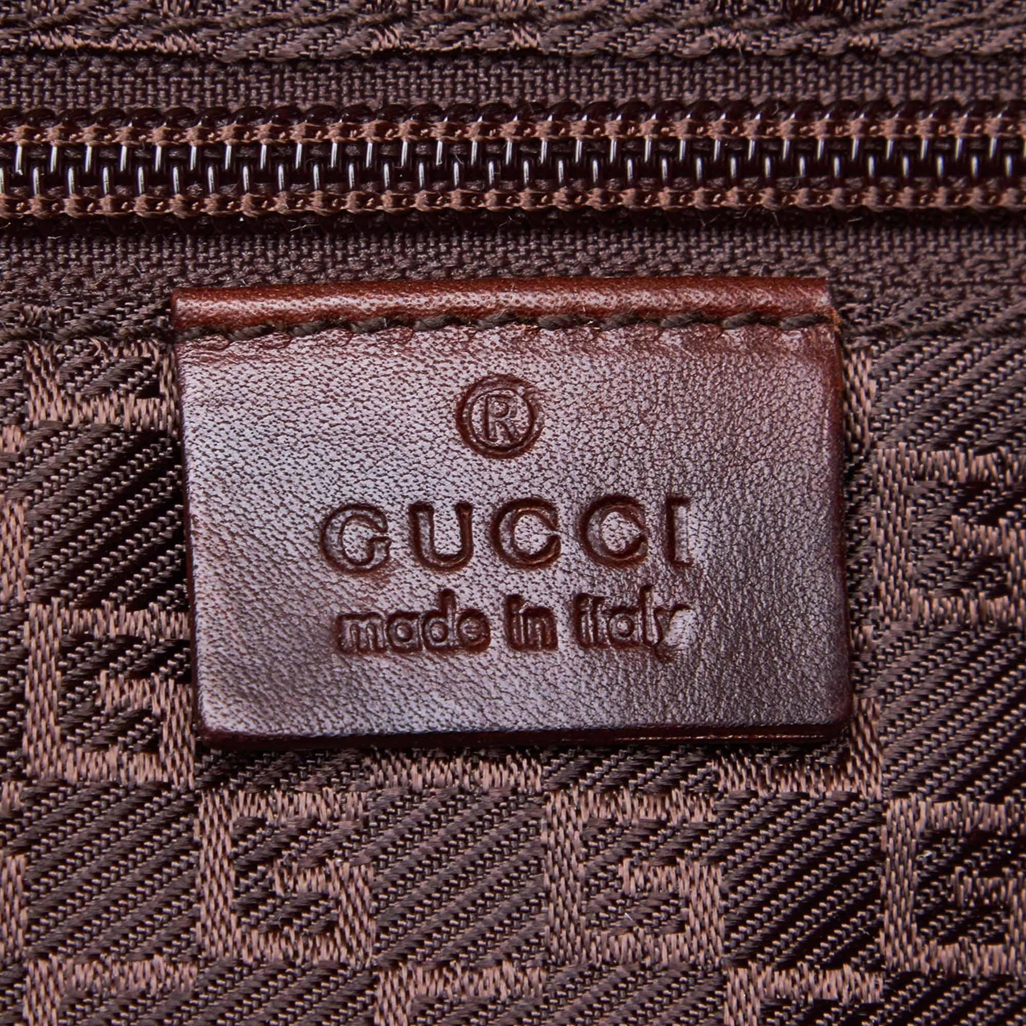 Gucci Brown Khaki Canvas Fabric Business Bag Italy For Sale 1