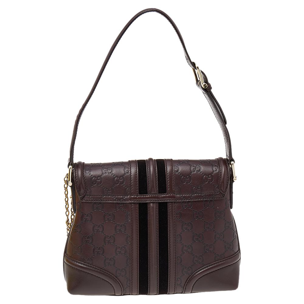 This fabulous Gucci Treasure bag is a simple and stylish choice to assist you every day. This handbag is crafted from Guccissima leather and velvet trims. Its flap front is accented with a Gucci-engraved metal lock.

Includes: Original Dustbag
