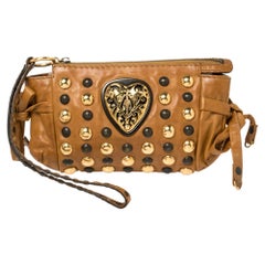 Gucci Brown Leather Babouska Hysteria Clutch