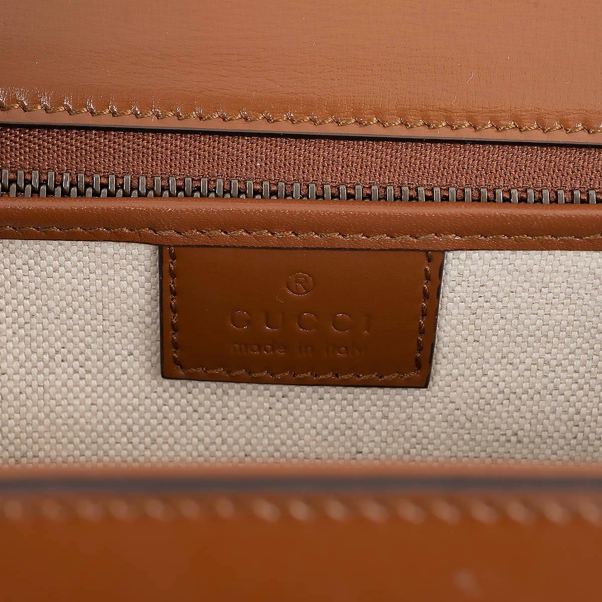 GUCCI brown leather BAMBOO 1947 MEDIUM Top Handle Bag 4