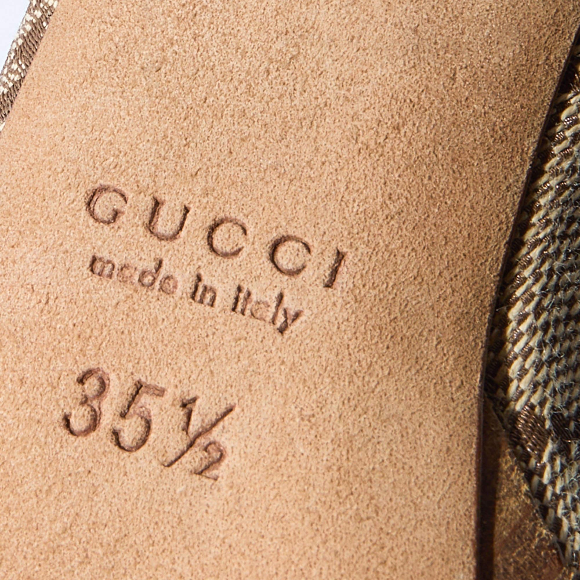 Gucci Brown Leather Bamboo Ankle Strap Sandals Size 35.5 4