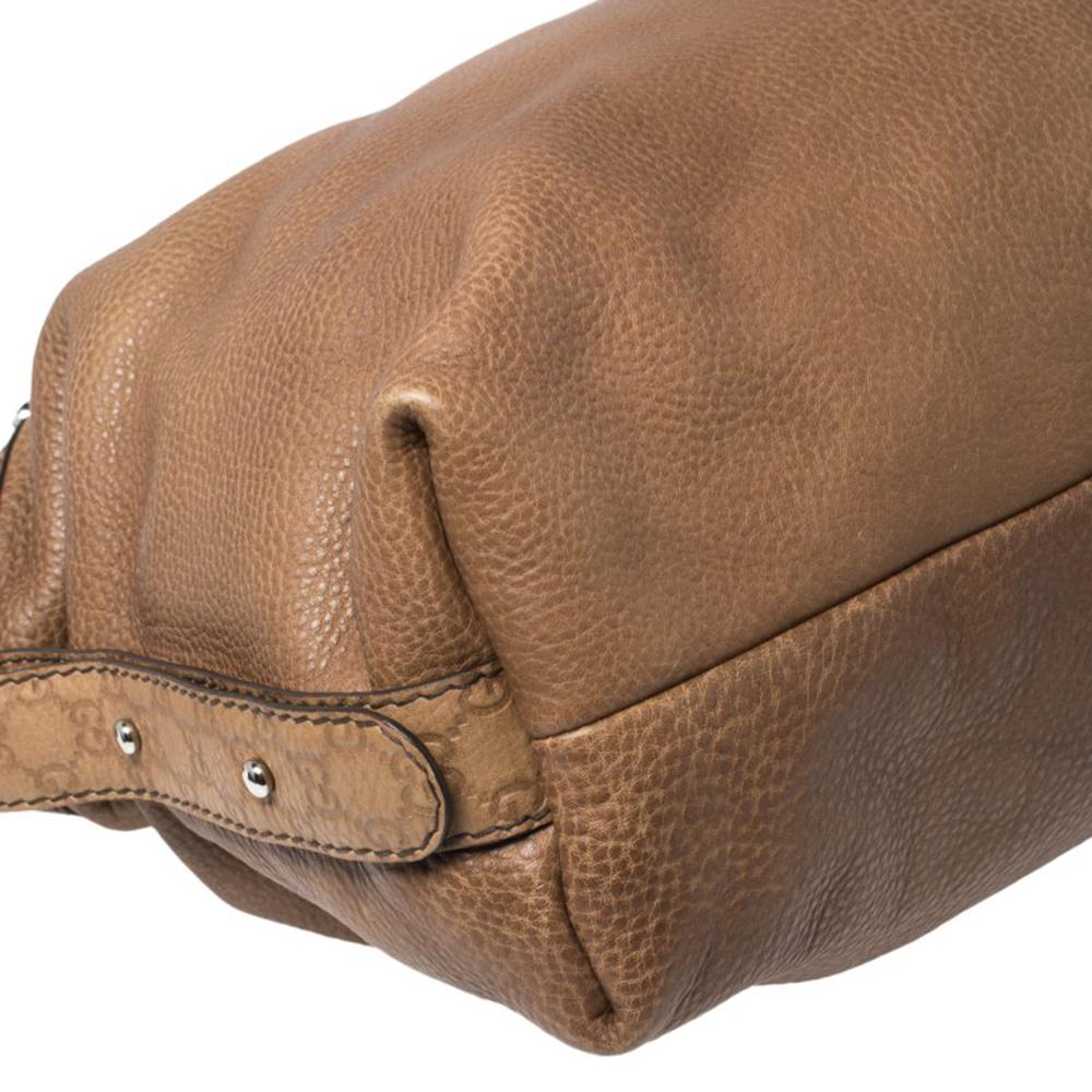 Gucci Brown Leather Bamboo Bar Large Shoulder Bag 6
