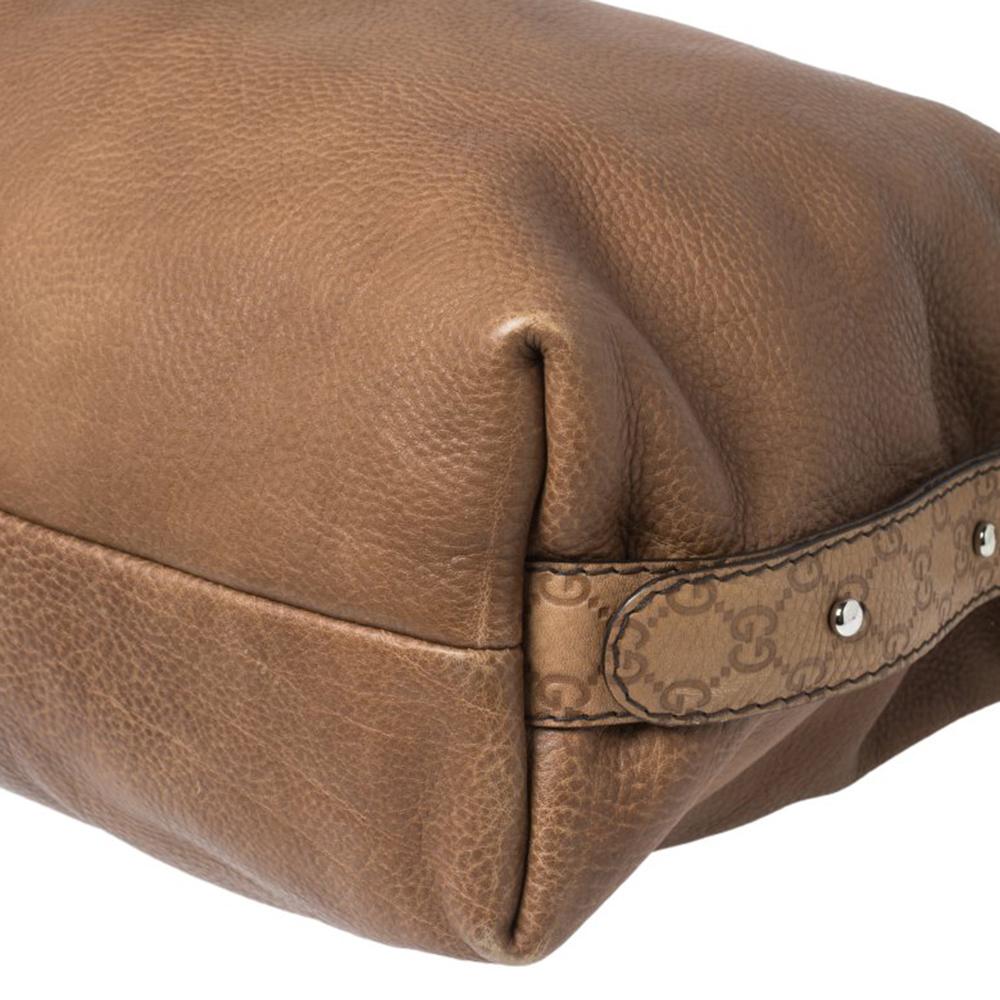 Gucci Brown Leather Bamboo Bar Large Shoulder Bag 3