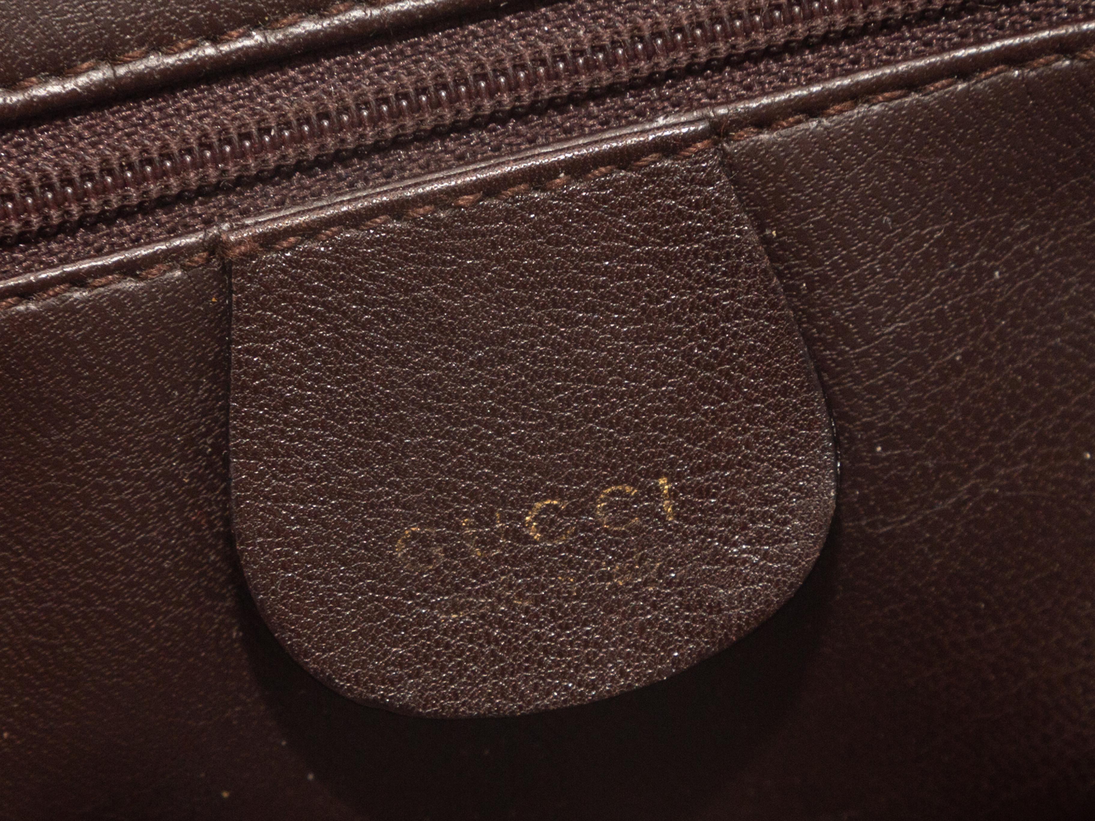  Gucci Brown Leather & Bamboo Handbag 1