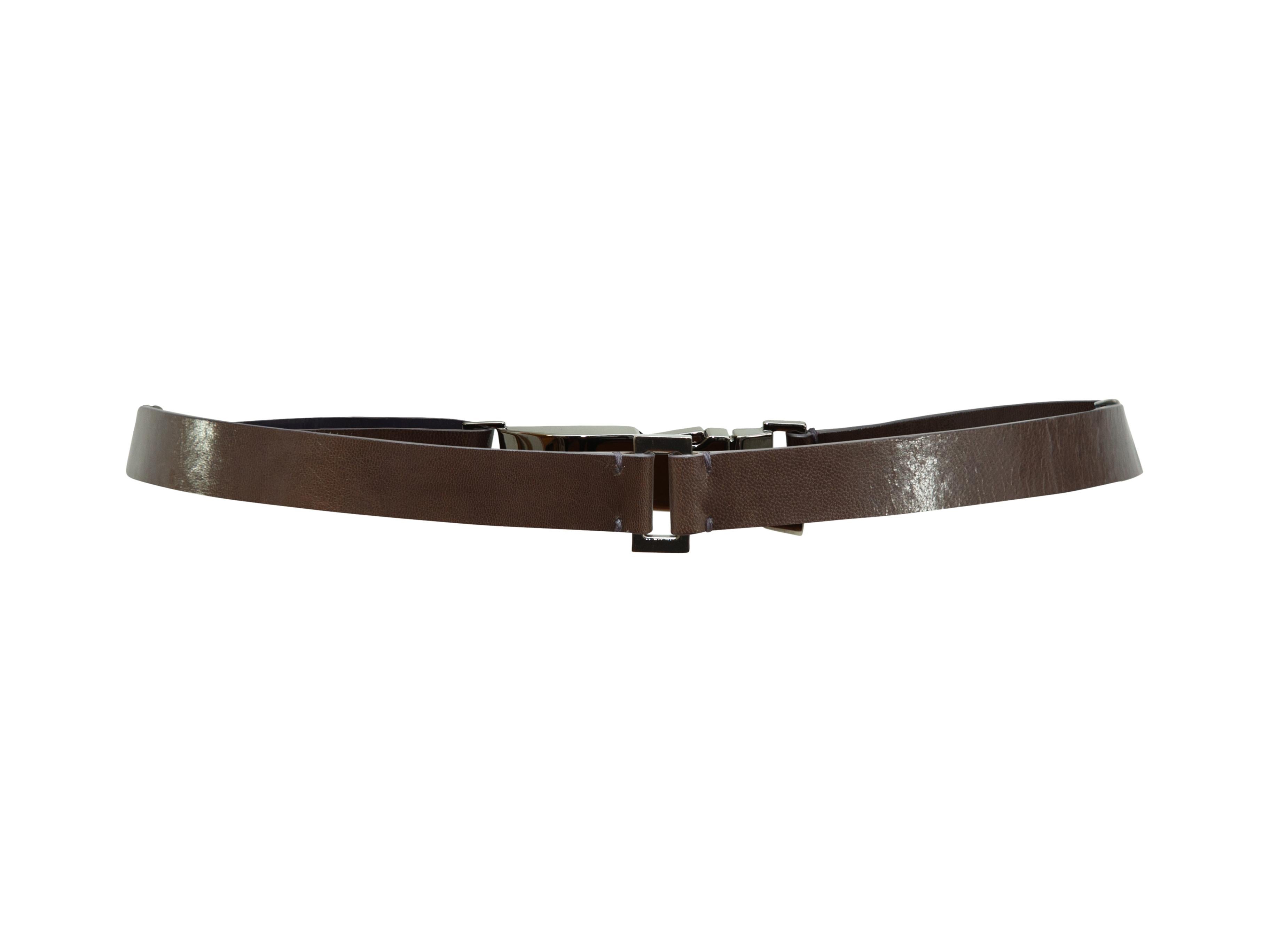 Black Gucci Brown Leather Belt