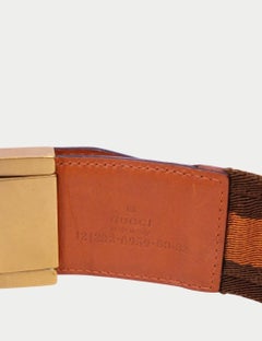 Gucci Brown Leather Belt with Gold-Tone Buckle - M