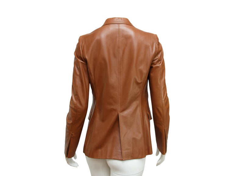 Gucci Brown Leather Blazer at 1stDibs