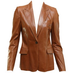 Gucci Brown Leather Blazer